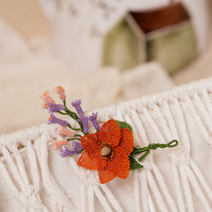 Embroidered Pin "Flower_25"